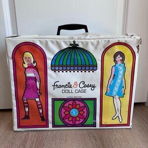 Vintage 1966 Francie & Casey Doll Case #1025 by Mattel with Barbie & Clothes
